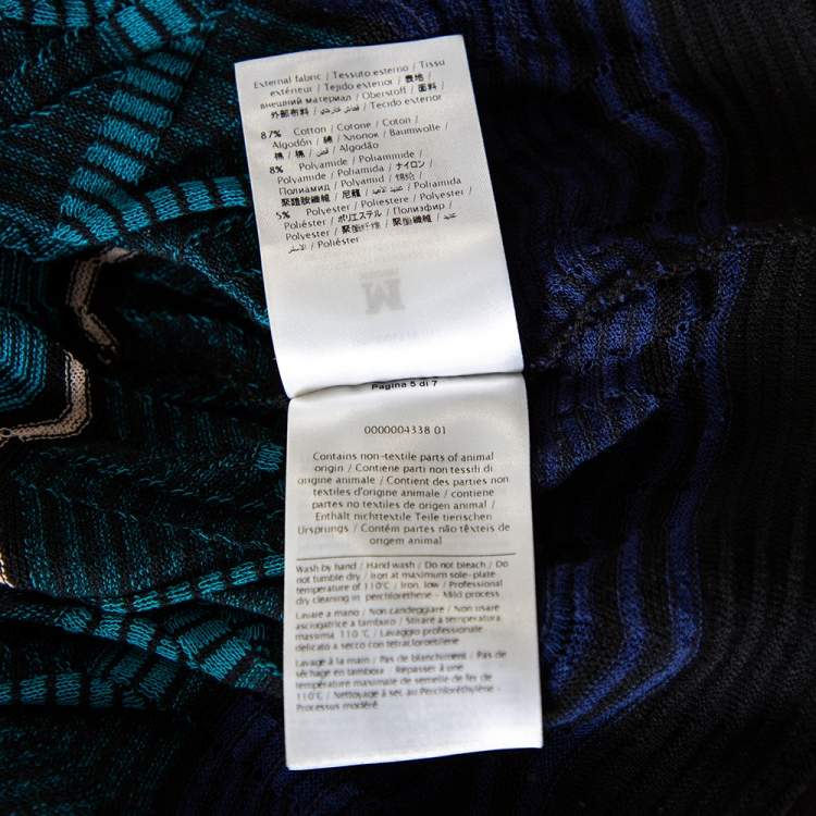 Pre Owned M Missoni Multicolor Knit Button Front Crop Top S