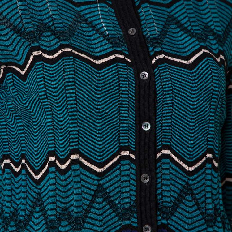 Pre Owned M Missoni Multicolor Knit Button Front Crop Top S