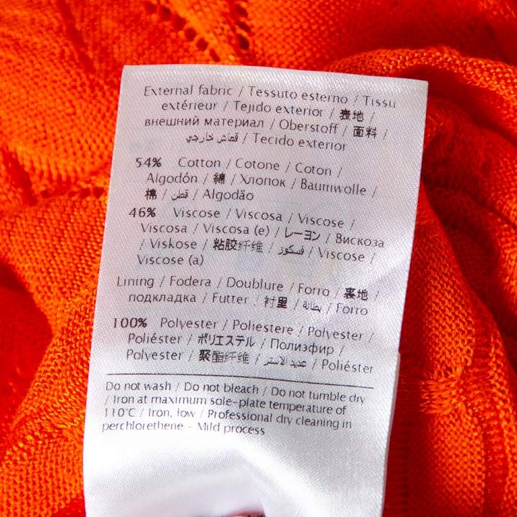 Pre Owned M Missoni Orange Wave Knit Racer Back Maxi Dress M