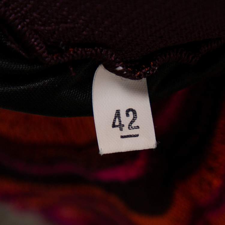 Pre Owned M Missoni Multicolor Wave Pattern Lurex Knit Halter Neck Shift Dress M