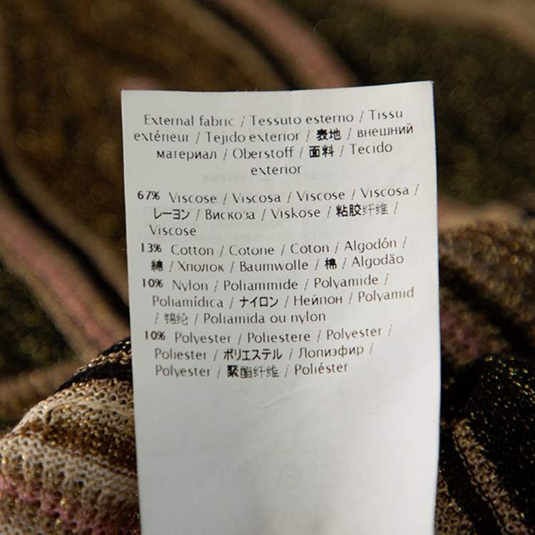 Pre Owned M Missoni Multicolor Lurex Knit Open Back Detail Mini Dress L
