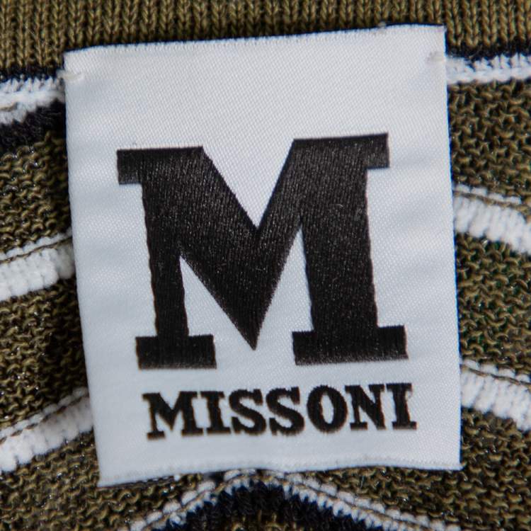 Pre Owned M Missoni Multicolor Knit Open Front Cardigan M