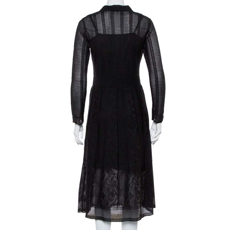 Pre Owned M Missoni Black Perforated Knit Maxi Dress M