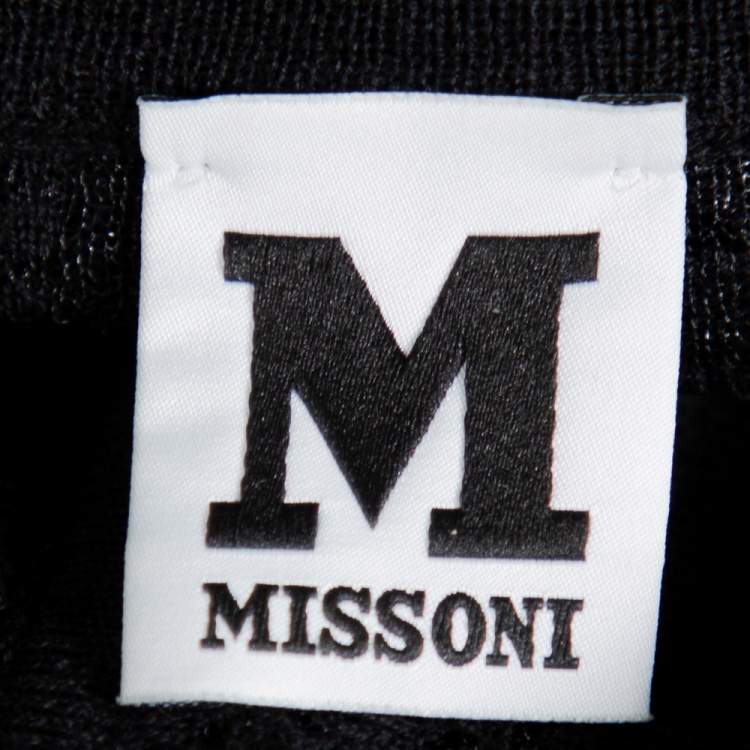 Pre Owned M Missoni Black Perforated Knit Maxi Dress M