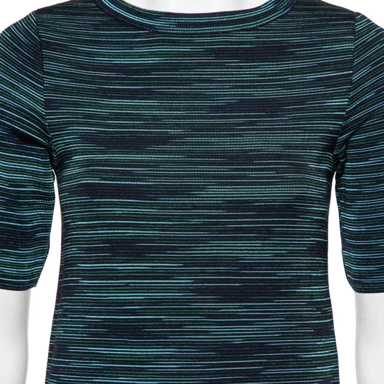 Pre Owned M Missoni Black Striped Wool T-Shirt Dress S
