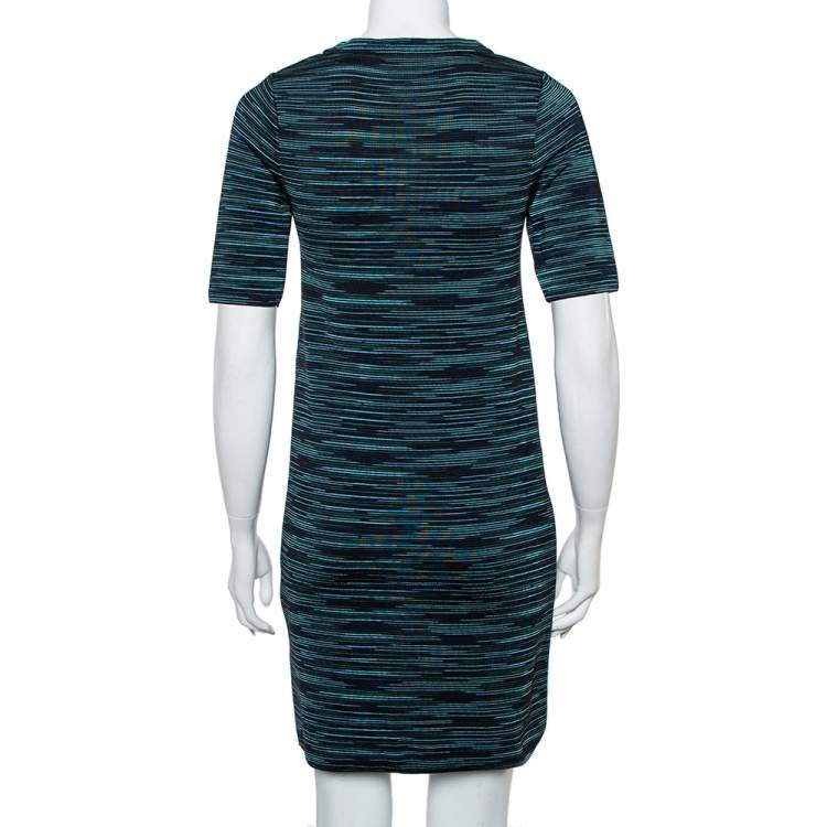 Pre Owned M Missoni Black Striped Wool T-Shirt Dress S