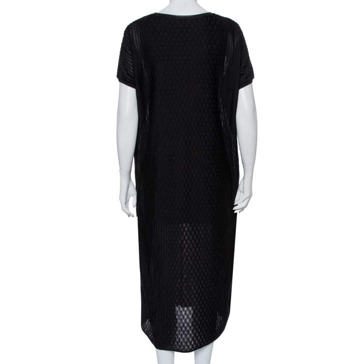 Pre Owned M Missoni Black Patterned Knit Oversized Midi Dress M