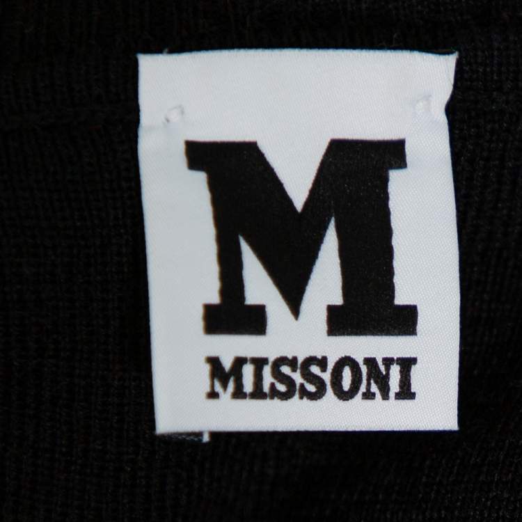 Pre Owned M Missoni Black Patterned Knit Oversized Midi Dress M