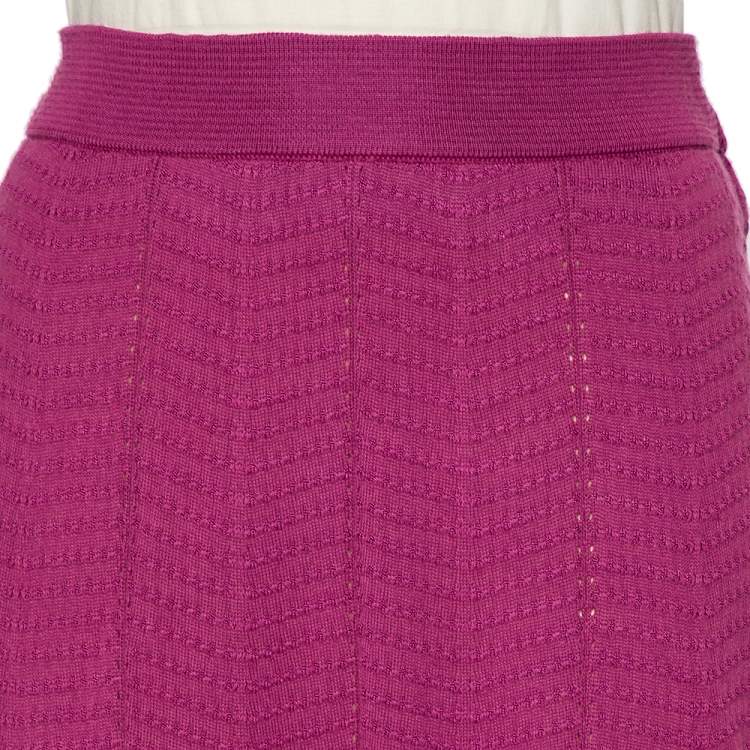 Pre Owned M Missoni Purple Patterned Knit Maxi Skirt M