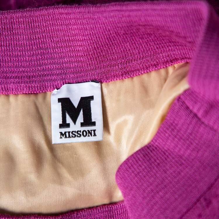 Pre Owned M Missoni Purple Patterned Knit Maxi Skirt M