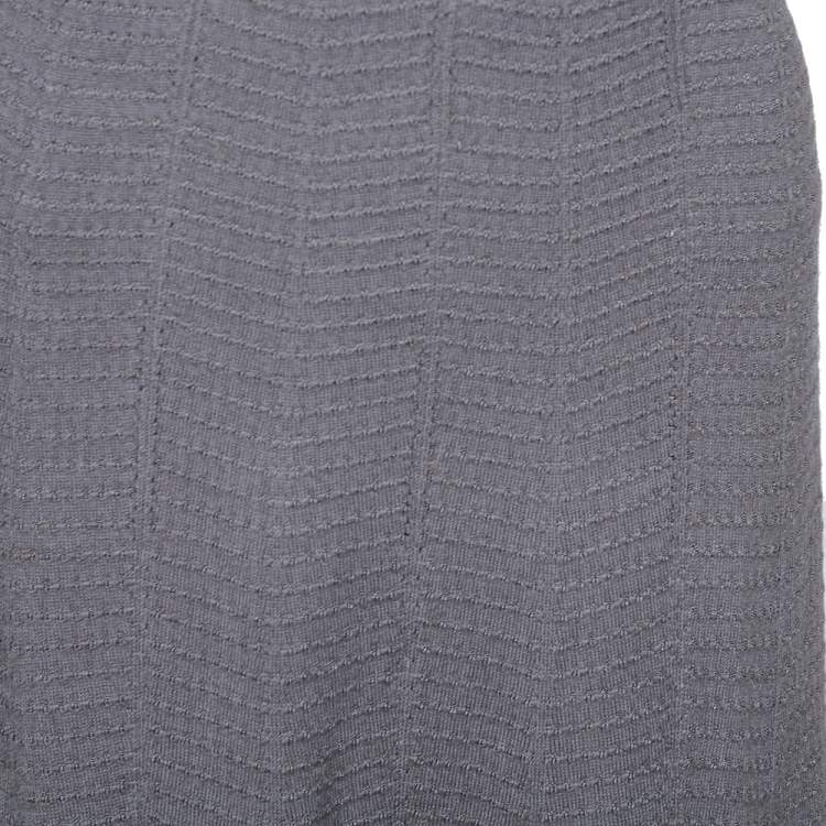 Pre Owned M Missoni Grey Patterned Knit Maxi Skirt S