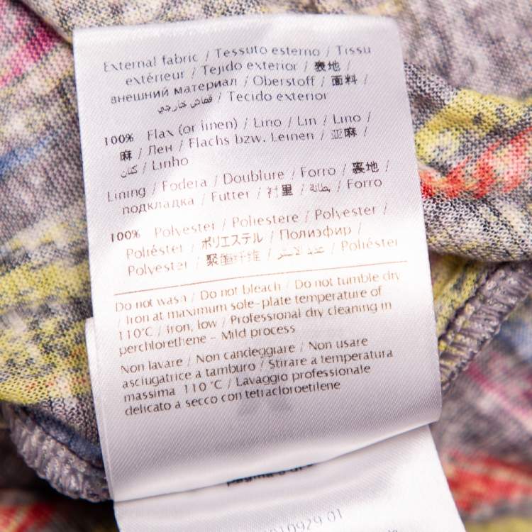 Pre Owned M Missoni Multicolor Printed Linen Sleeveless Oversized Shift Dress S