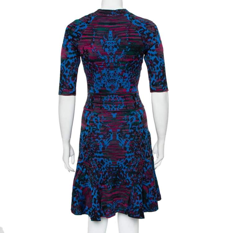 Pre Owned M Missoni Multicolor Wool Knit Paneled Dress M