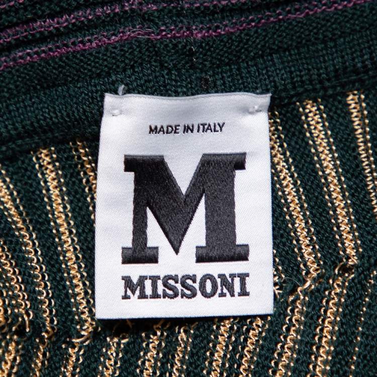 Pre Owned M Missoni Multicolor Patterned Knit Cowl Neck Sweater M