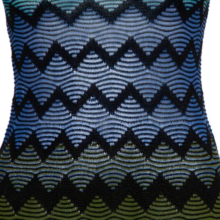 Pre Owned M Missoni Multicolor Patterned Knit Sleeveless Mini Dress S