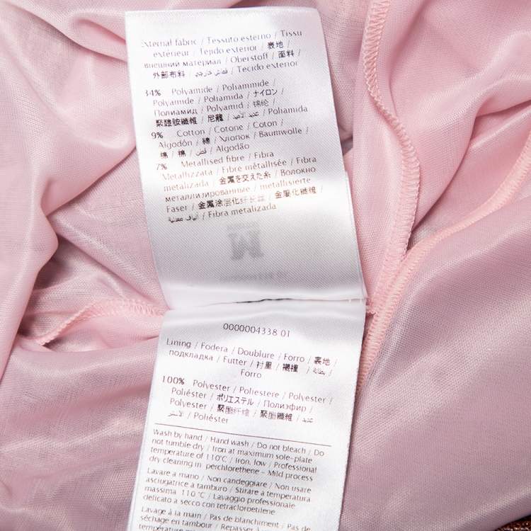 Pre Owned M Missoni Pink Patterned Lurex Knit Mini Dress M