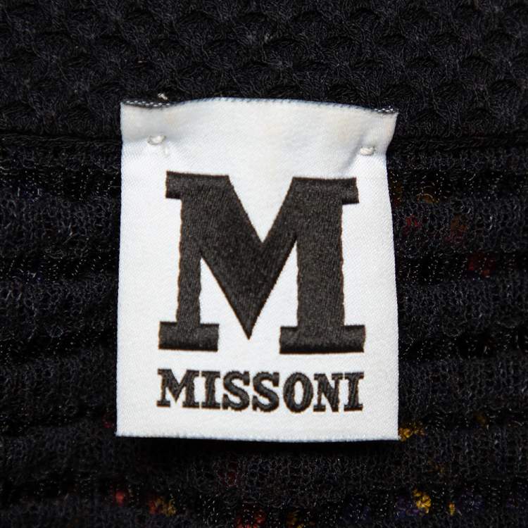 Pre Owned M Missoni Multicolor Knit & Mesh Paneled Sleeveless Mini Dress S