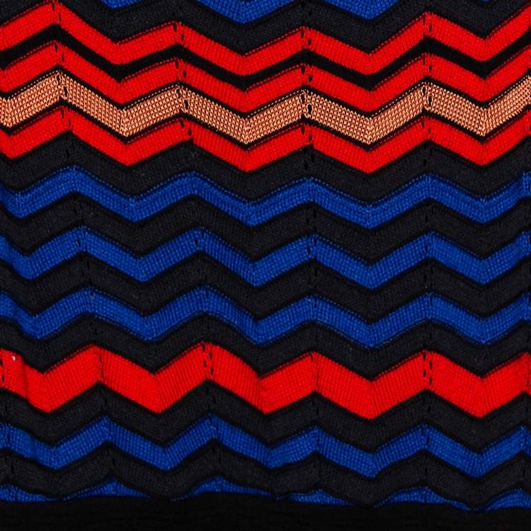 Pre Owned M Missoni Multicolor Patterned Knit Sleeveless Mini Dress S