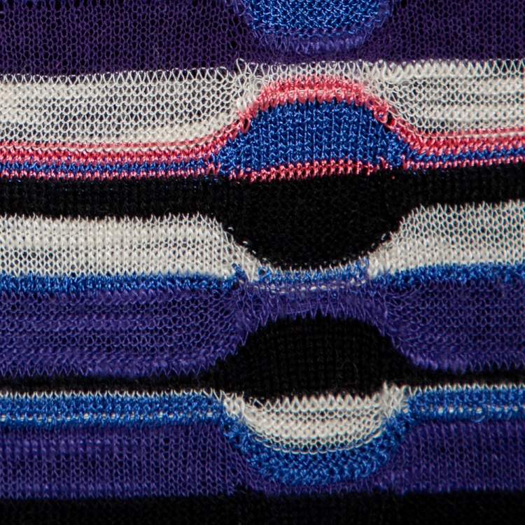 Pre Owned M Missoni Purple Patterned Knit Mini Dress M