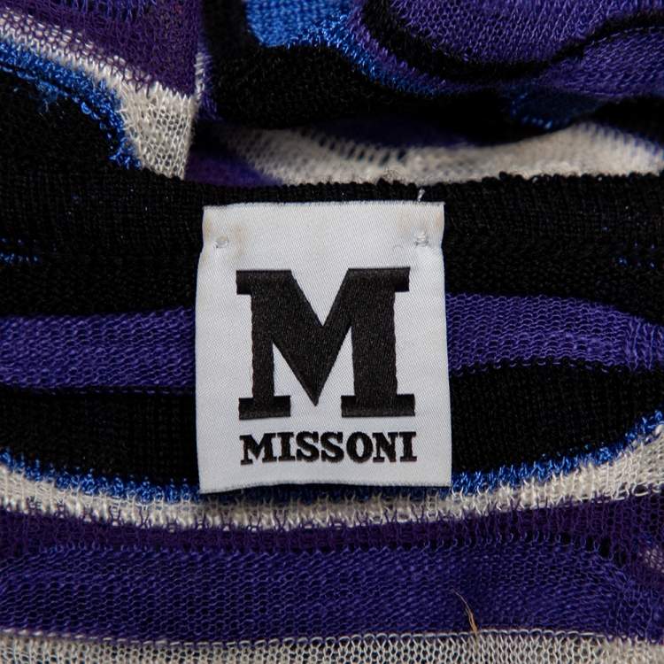 Pre Owned M Missoni Purple Patterned Knit Mini Dress M