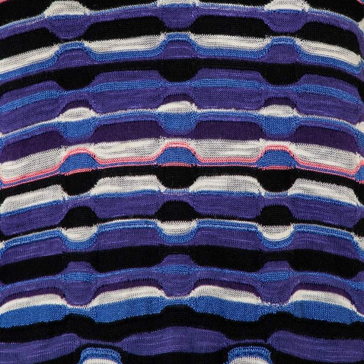 Pre Owned M Missoni Purple Patterned Knit Mini Dress M