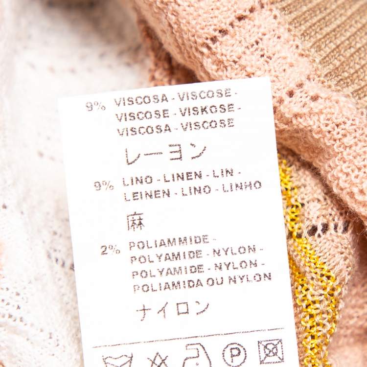Pre Owned M Missoni Beige Patterned Knit Button Front Cardigan M
