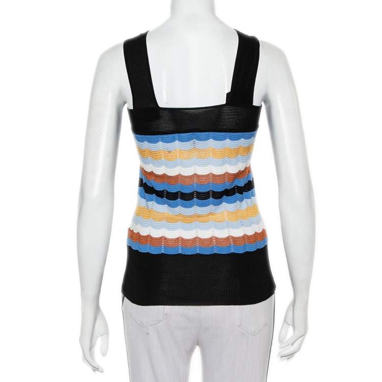 Pre Owned M Missoni Multicolor Patterned Knit Tank Top M