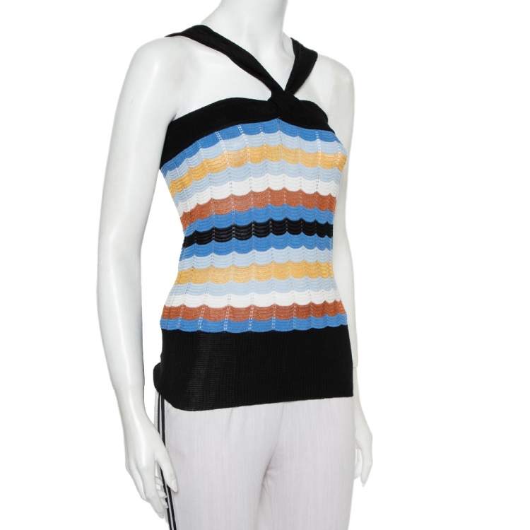Pre Owned M Missoni Multicolor Patterned Knit Tank Top M