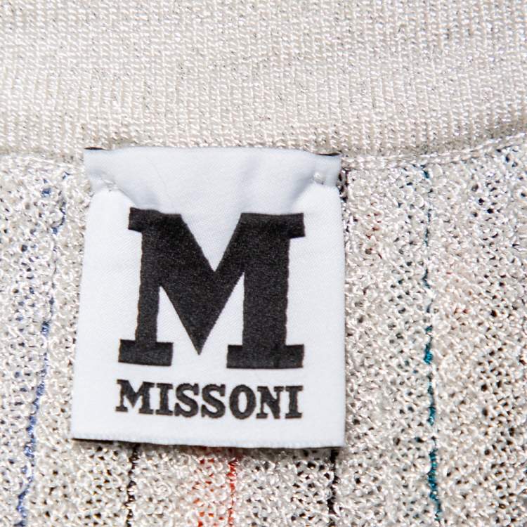 Pre Owned M Missoni Multicolor Striped Lurex Knit Tank Top M