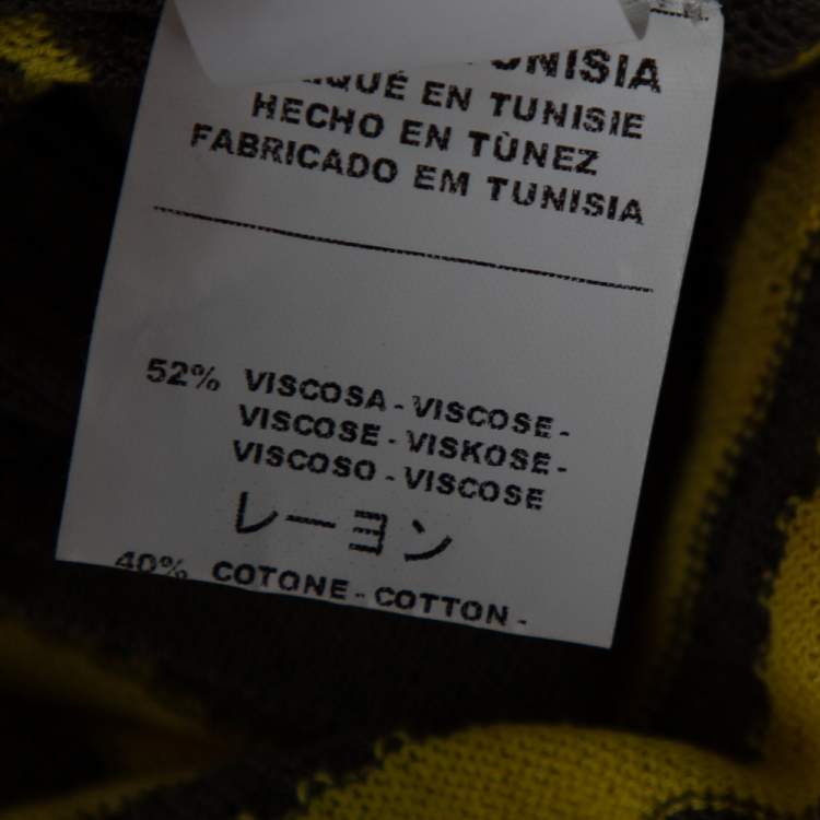 مملوكة مسبقًا M Missoni Tricolor Striped Perforated Knit Oversized Top L