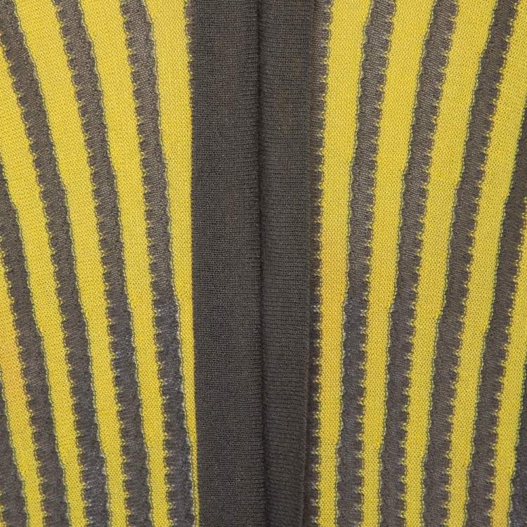 مملوكة مسبقًا M Missoni Tricolor Striped Perforated Knit Oversized Top L