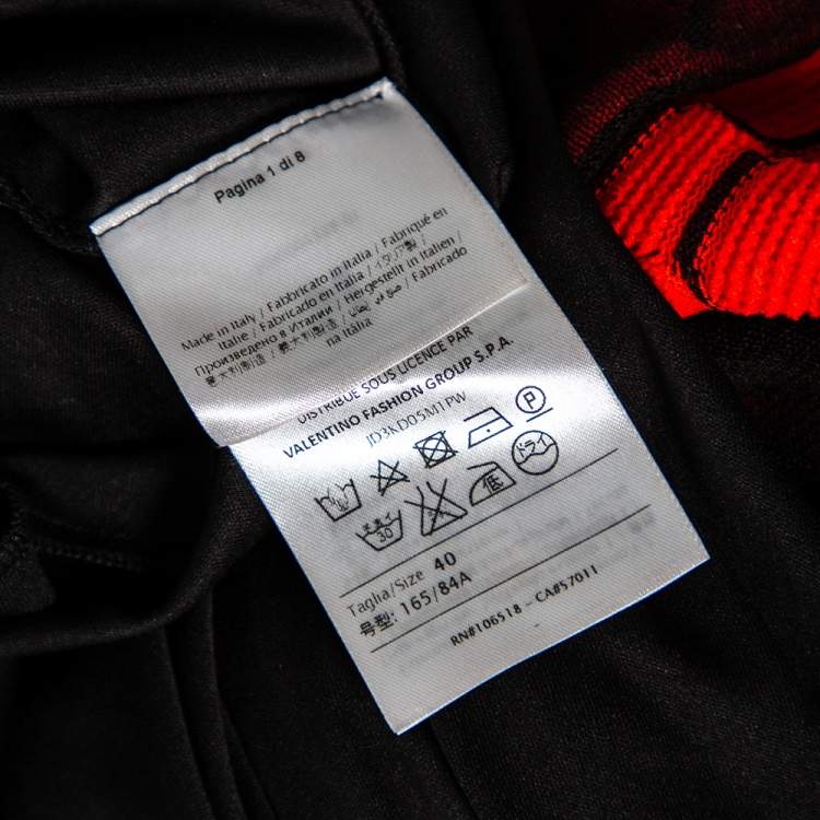 Pre Owned M Missoni Black & Red Knit Pleated Sleeveless Maxi Dress S