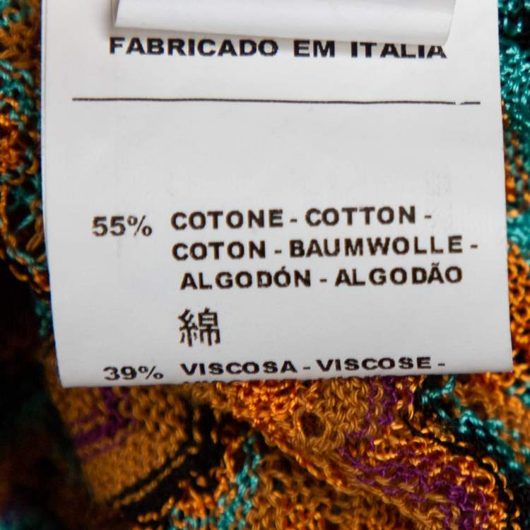 Pre Owned M Missoni Multicolor Patterned Knit Belted Mini Faux Wrap Dress S