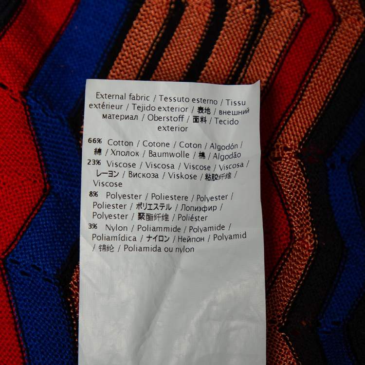 مملوكة مسبقًا M Missoni Multicolor Pointelle Knit Waist Tie Detail Cardigan M