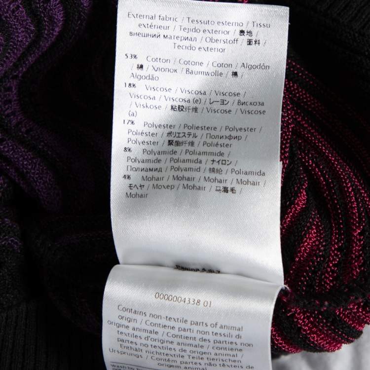Pre Owned M Missoni Multicolor Wave Patterned Knit Button Front Cardigan L