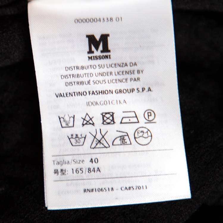 Pre Owned M Missoni Black Textured Knit Pencil Skirt S