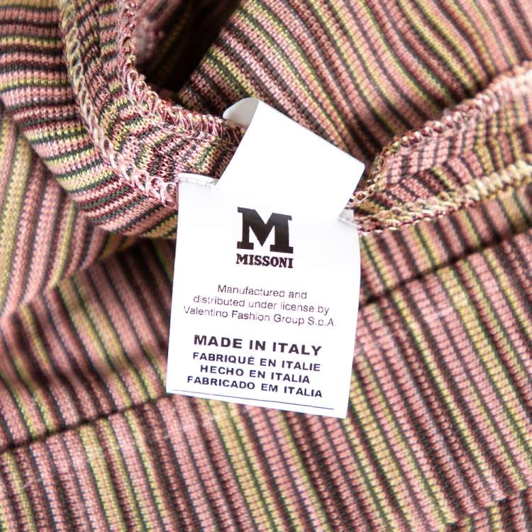 Pre Owned M Missoni Multicolored Cotton Knit Single Buttoned Blazer M