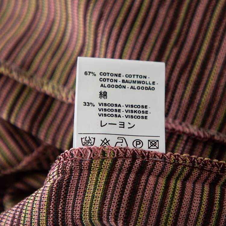 Pre Owned M Missoni Multicolored Cotton Knit Single Buttoned Blazer M