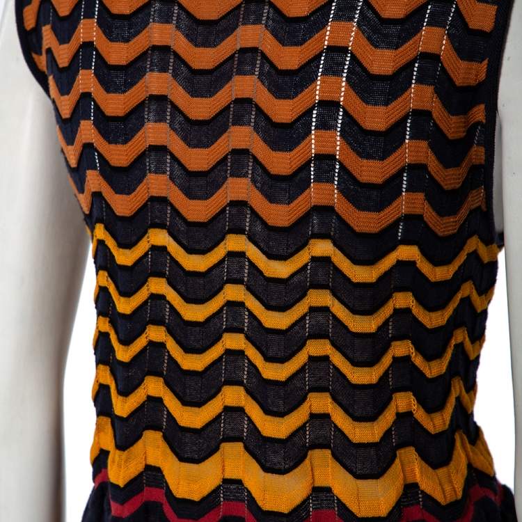 Pre Owned M Missoni Multicolored Knit Sleeveless Top M 