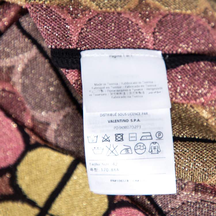 Pre Owned M Missoni Pink Lurex Knit Circle Pattern Top M 