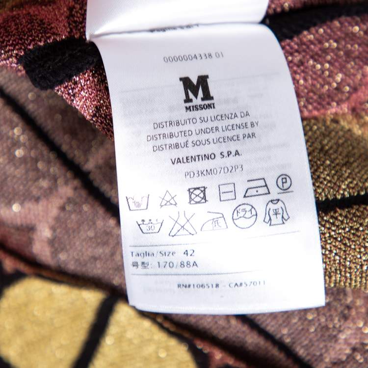 Pre Owned M Missoni Pink Lurex Knit Circle Pattern Top M 