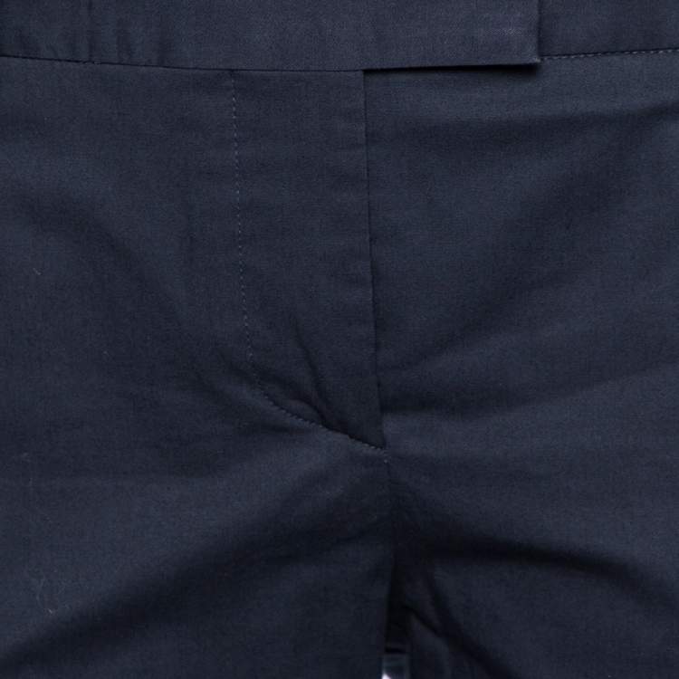 Pre Owned M Missoni Navy Blue Cotton Formal Trousers L 