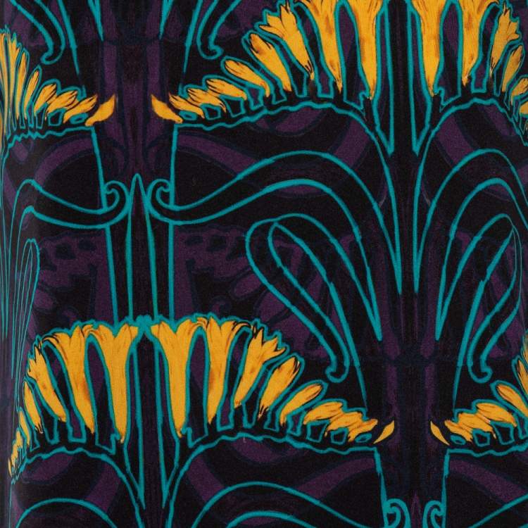 Pre Owned M Missoni Purple Scuba Print Jersey Sleeveless Dress L