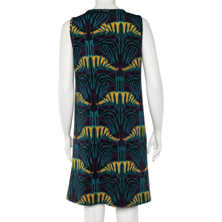 Pre Owned M Missoni Purple Scuba Print Jersey Sleeveless Dress L