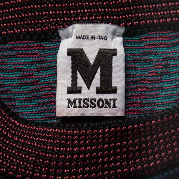 Pre Owned M Missoni Multicolored Floral & Abstract Knit Sleeveless Top M