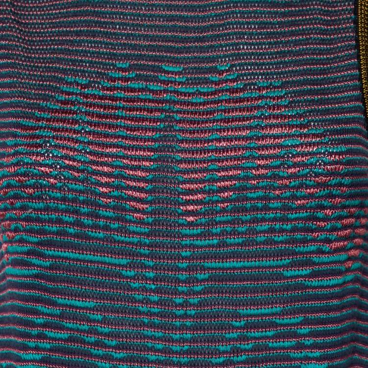Pre Owned M Missoni Multicolored Floral & Abstract Knit Sleeveless Top M