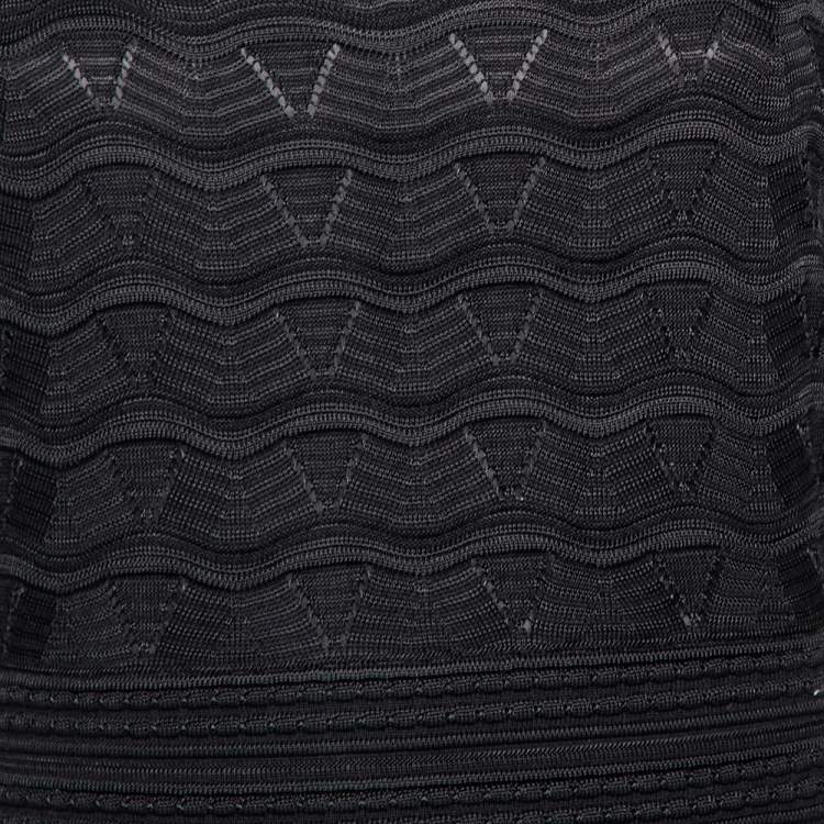 Pre Owned M Missoni Black Pointell Knit Racer Back Maxi Dress M