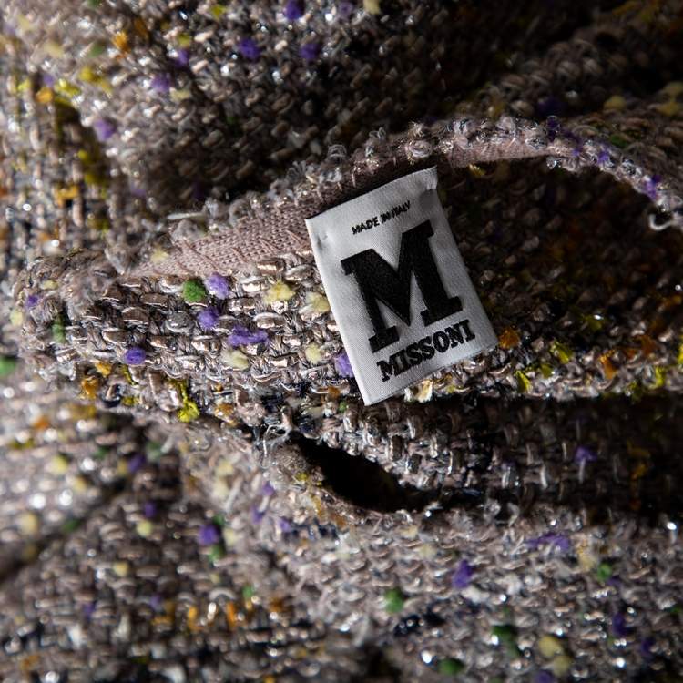 Pre Owned M Missoni Multicolored Lurex Knit Sleeveless Pleated Short Dress S