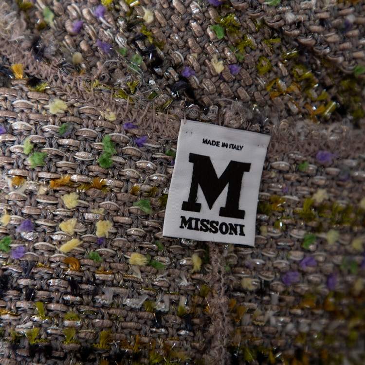 Pre Owned M Missoni Multicolored Lurex Knit Pleated Hem Detailed Jacket S
