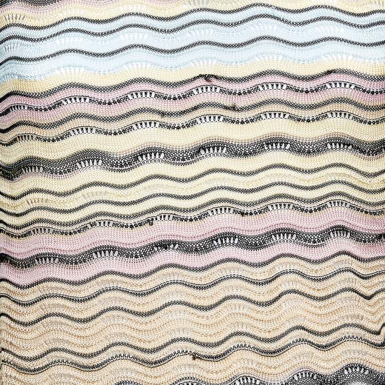 Pre Owned M Missoni Multicolor Wave Pattern Knit Tank Top M